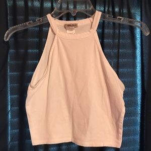 White spaghetti strap crop top